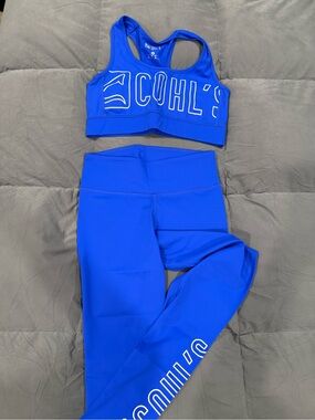 Bright Blue Active Set with Cohl's Logo - Sports Bra & Leggings